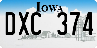 IA license plate DXC374