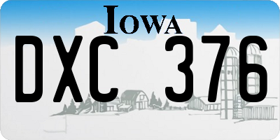 IA license plate DXC376