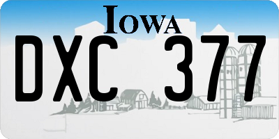 IA license plate DXC377