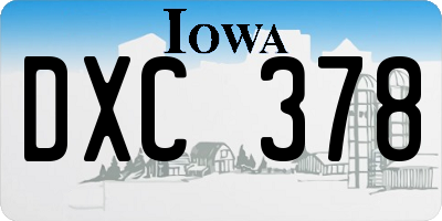 IA license plate DXC378
