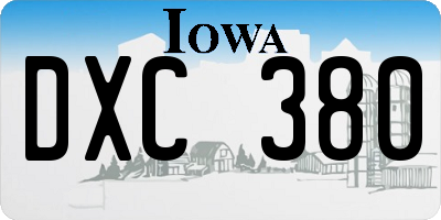 IA license plate DXC380