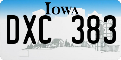 IA license plate DXC383