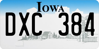 IA license plate DXC384