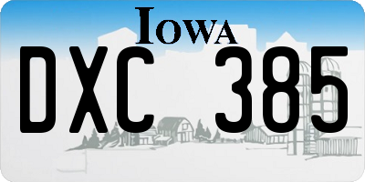 IA license plate DXC385