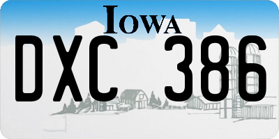 IA license plate DXC386