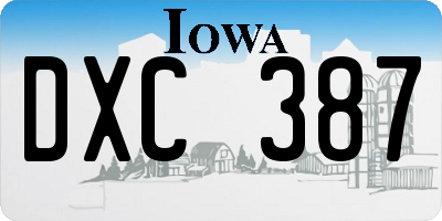 IA license plate DXC387