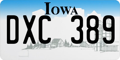 IA license plate DXC389