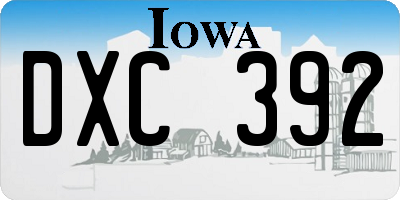 IA license plate DXC392