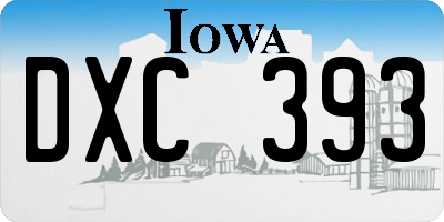 IA license plate DXC393