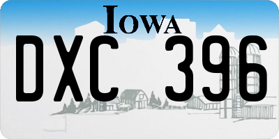 IA license plate DXC396