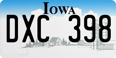 IA license plate DXC398