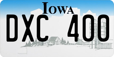 IA license plate DXC400