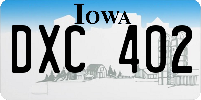 IA license plate DXC402