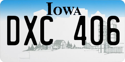 IA license plate DXC406