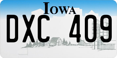 IA license plate DXC409