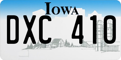 IA license plate DXC410