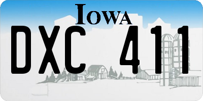 IA license plate DXC411