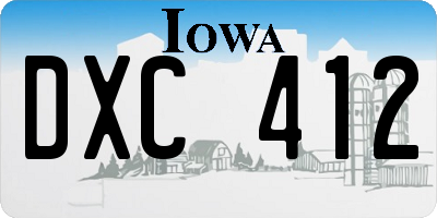 IA license plate DXC412