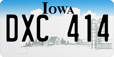 IA license plate DXC414