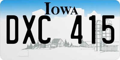 IA license plate DXC415