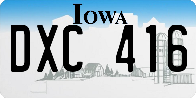 IA license plate DXC416