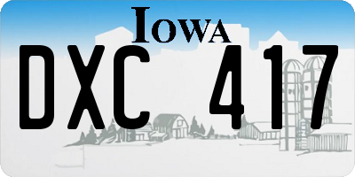 IA license plate DXC417