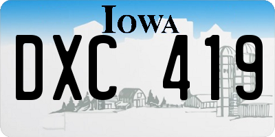 IA license plate DXC419