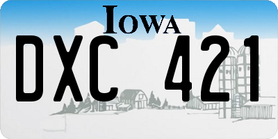 IA license plate DXC421