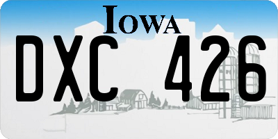 IA license plate DXC426