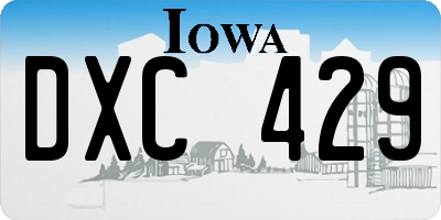 IA license plate DXC429