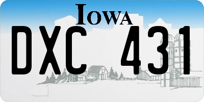 IA license plate DXC431