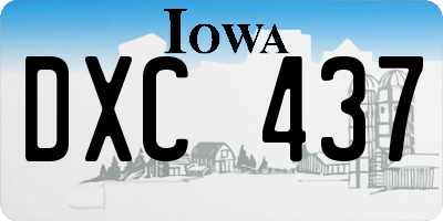 IA license plate DXC437
