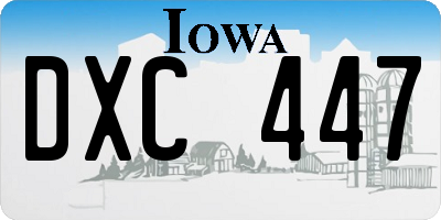 IA license plate DXC447