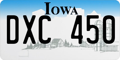 IA license plate DXC450