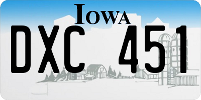 IA license plate DXC451