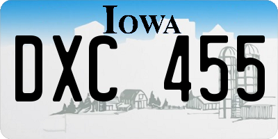 IA license plate DXC455