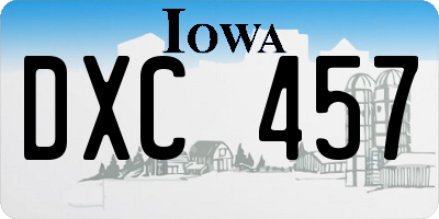 IA license plate DXC457
