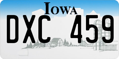 IA license plate DXC459