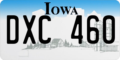 IA license plate DXC460