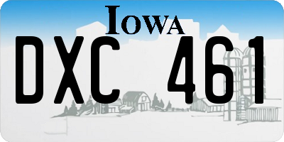 IA license plate DXC461