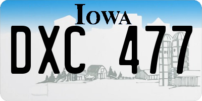 IA license plate DXC477