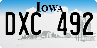 IA license plate DXC492