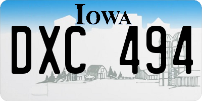 IA license plate DXC494