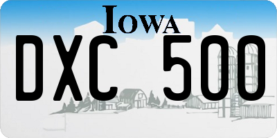 IA license plate DXC500