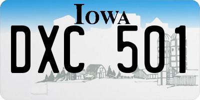 IA license plate DXC501