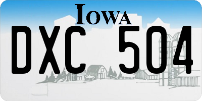 IA license plate DXC504