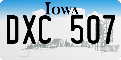 IA license plate DXC507