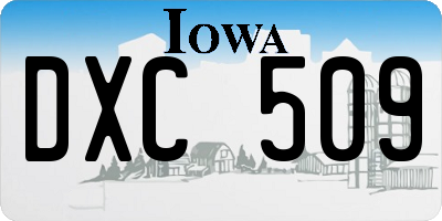 IA license plate DXC509