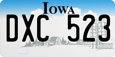 IA license plate DXC523