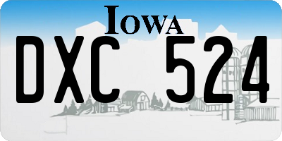IA license plate DXC524